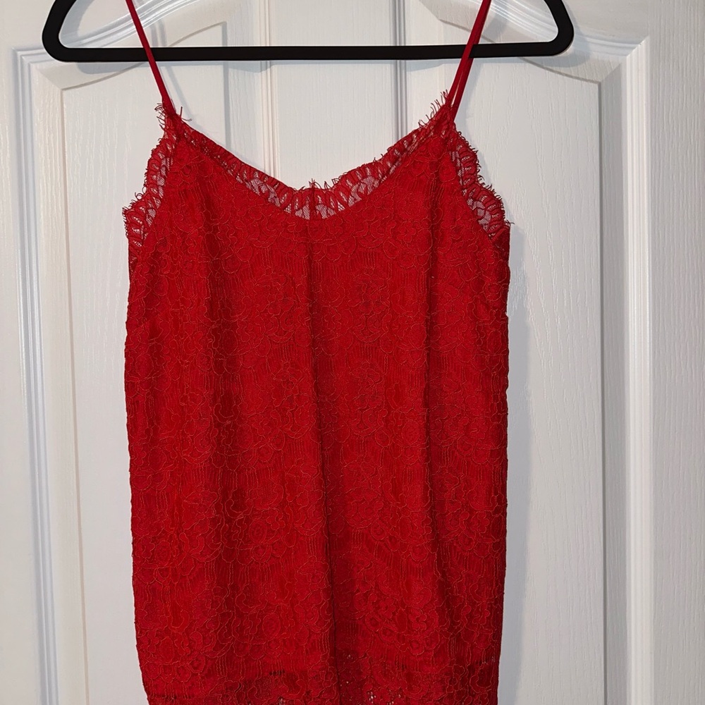 Monteau Scarlet Lace Top
